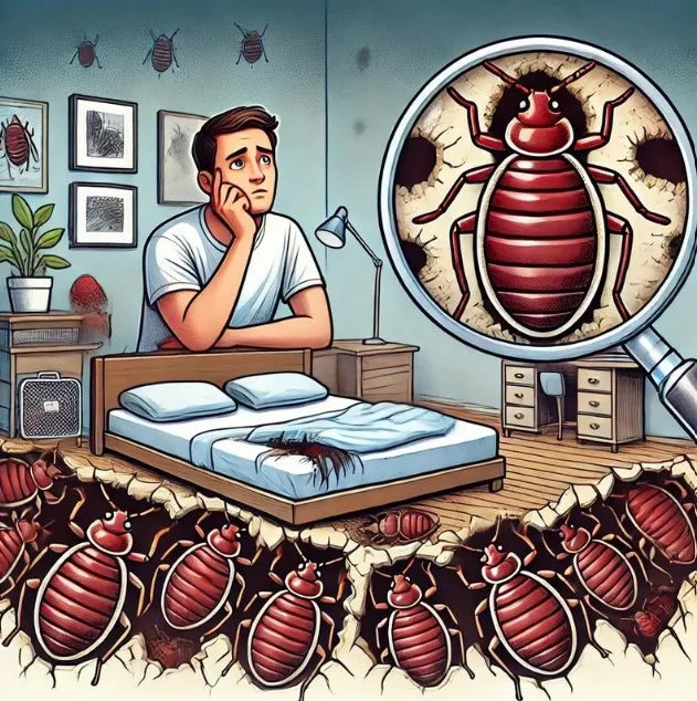 Illustration d'une personne réfléchissant au bon insecticide pour traiter les punaises de lit.