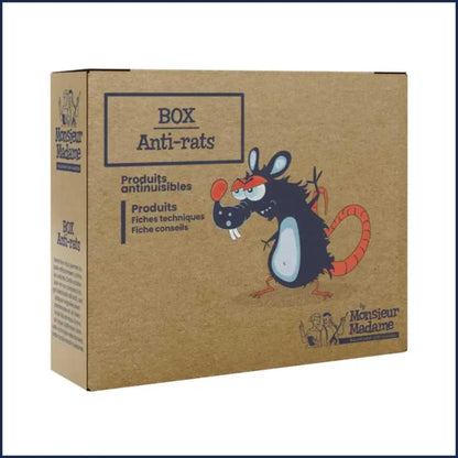 Box Anti-Rats - Kit complet pout traiter une infestation de rats et éliminer les rats. - S'utilise en prévention ou pour une dératisation - Monsieur Madame Anti Nuisibles