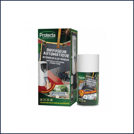 Diffuseur insecticide pyrèthre automatique - Économique avec une protection jusqu'à 2 mois. - élimine les insectes volants : mouches, moucherons, moustiques, psychodes... -  Monsieur Madame Anti Nuisibles